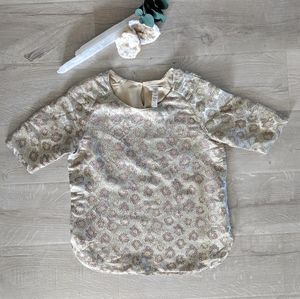 J. Crew Collection Goldenrod Brocade Metallic Top